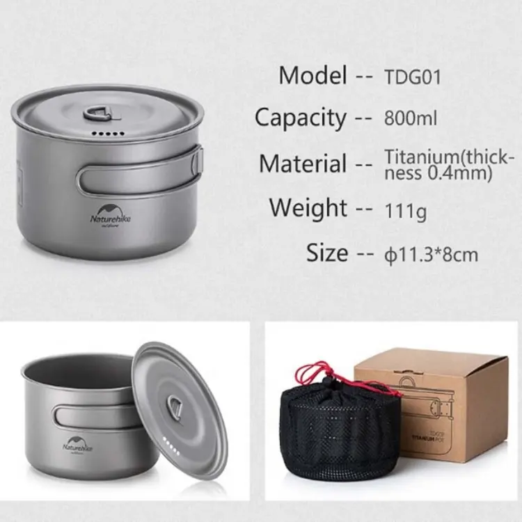 Your city Other Camping   Hiking s Ultralight Titanium Pot Pan Pure Titanium Cookset Outdoor Camping Cookware