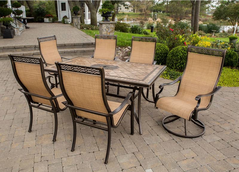 Hanover Brown 7-Piece Outdoor Dining Set