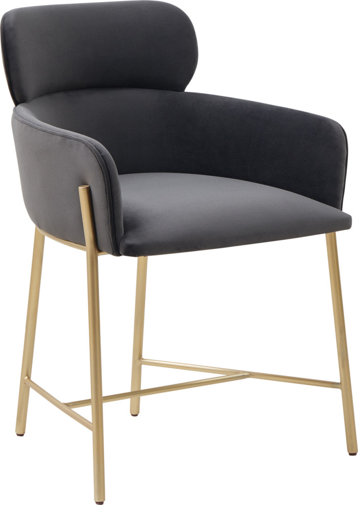 Safavieh Couture Charlize Velvet Dining Chair   Midcentury   Dining Chairs   by HedgeApple  Houzz