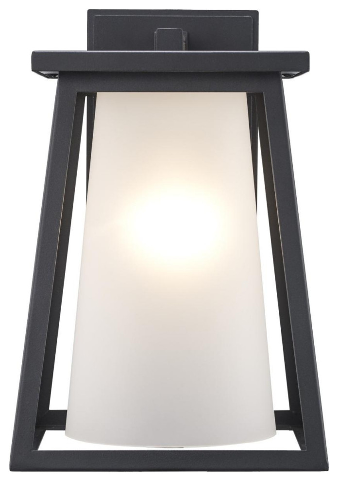 Kingsbury 1 Light Outdoor Wall Light  Black   Transitional   Outdoor Wall Lights And Sconces   by Lighting New York  Houzz