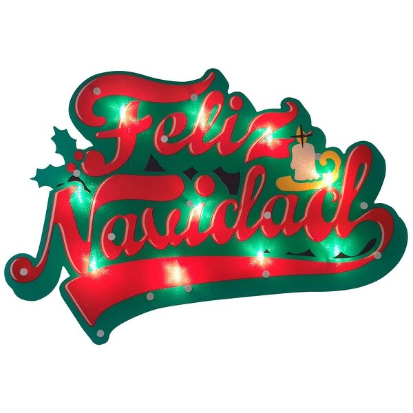 18 Lighted 'Feliz Navidad' Christmas Window Silhouette