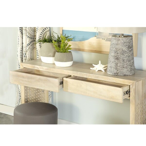 2 Drawers Console Table in White Washed