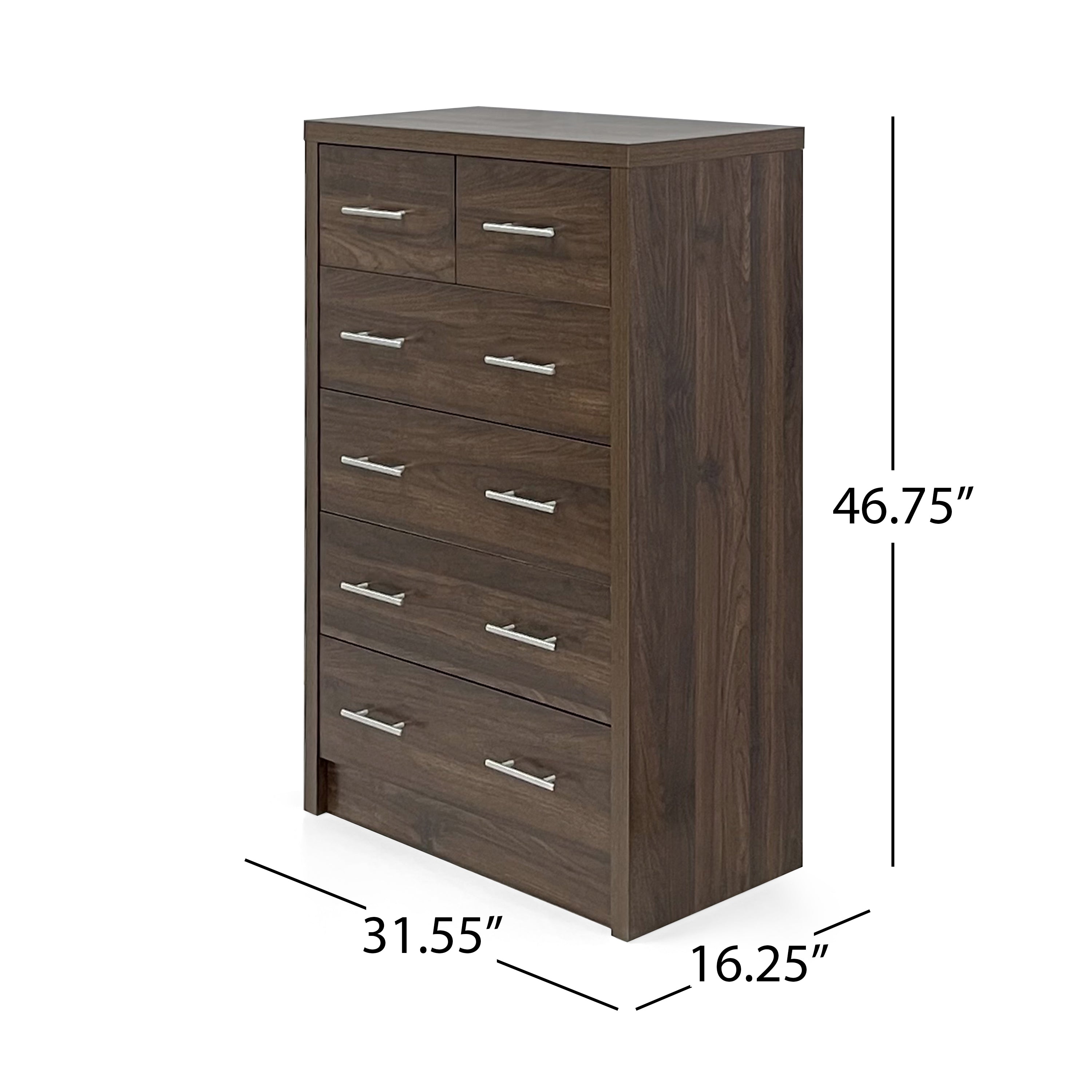 Marlette Modern Faux Wood 6 Drawer Dresser