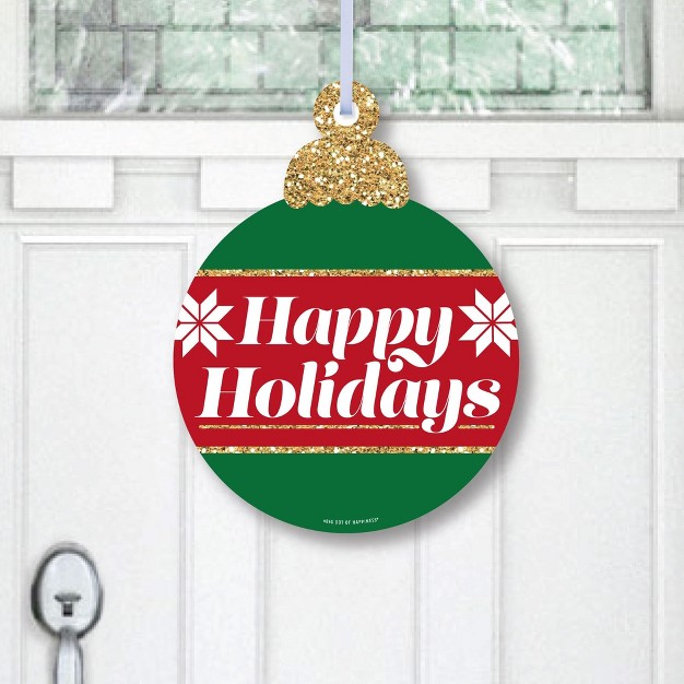 Big Dot Of Happiness Ornaments Hanging Porch Holiday And Christmas Party Outdoor Decorations Front Door Decor 1 Piece Sign