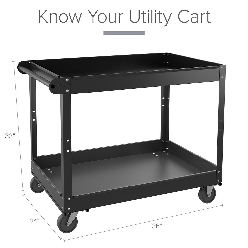 Hirsh RTA Utility Cart 36 x 24  Black   6.100 X 26.380 X 38.980