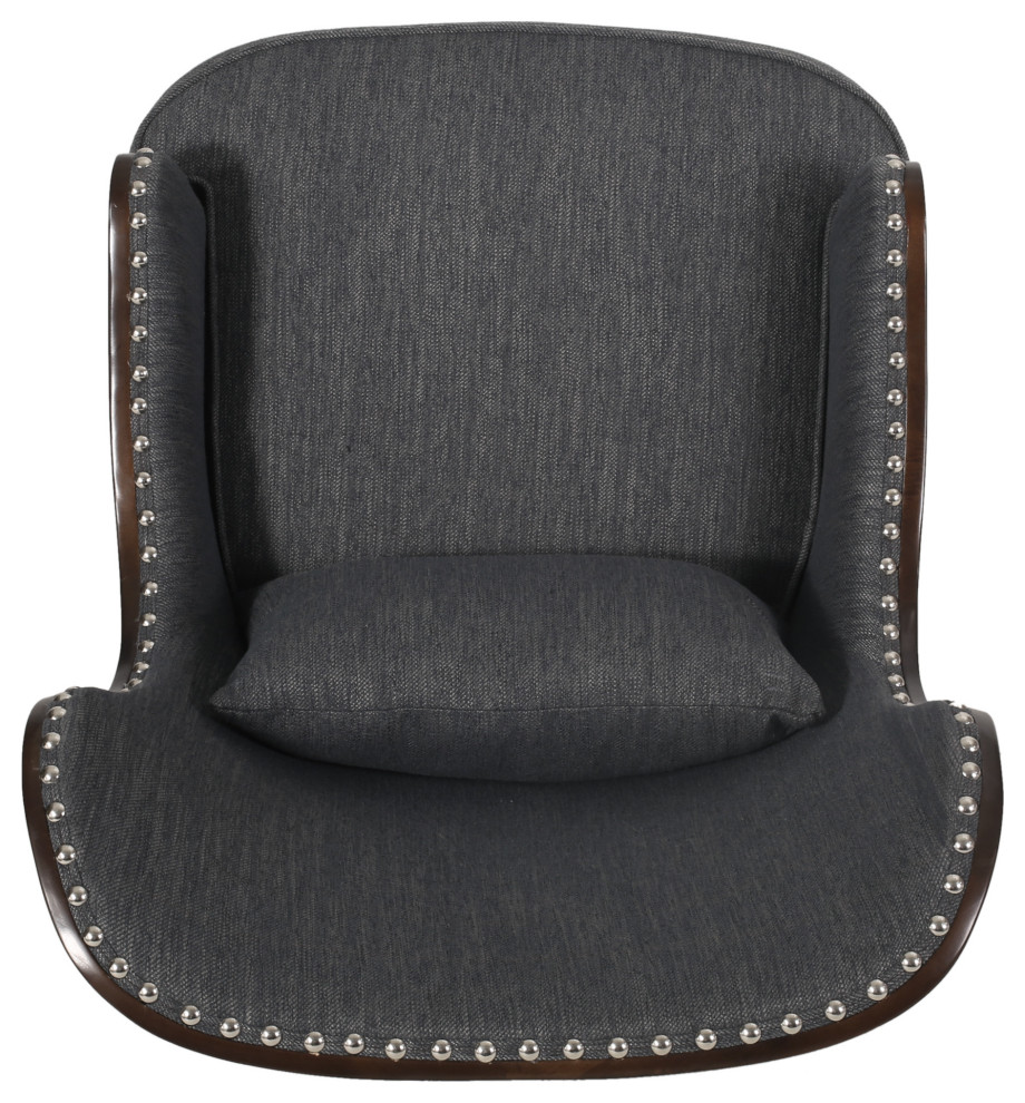 Upholstered Accent Chair With Nailhead Trim   Transitional   Armchairs And Accent Chairs   by GDFStudio  Houzz