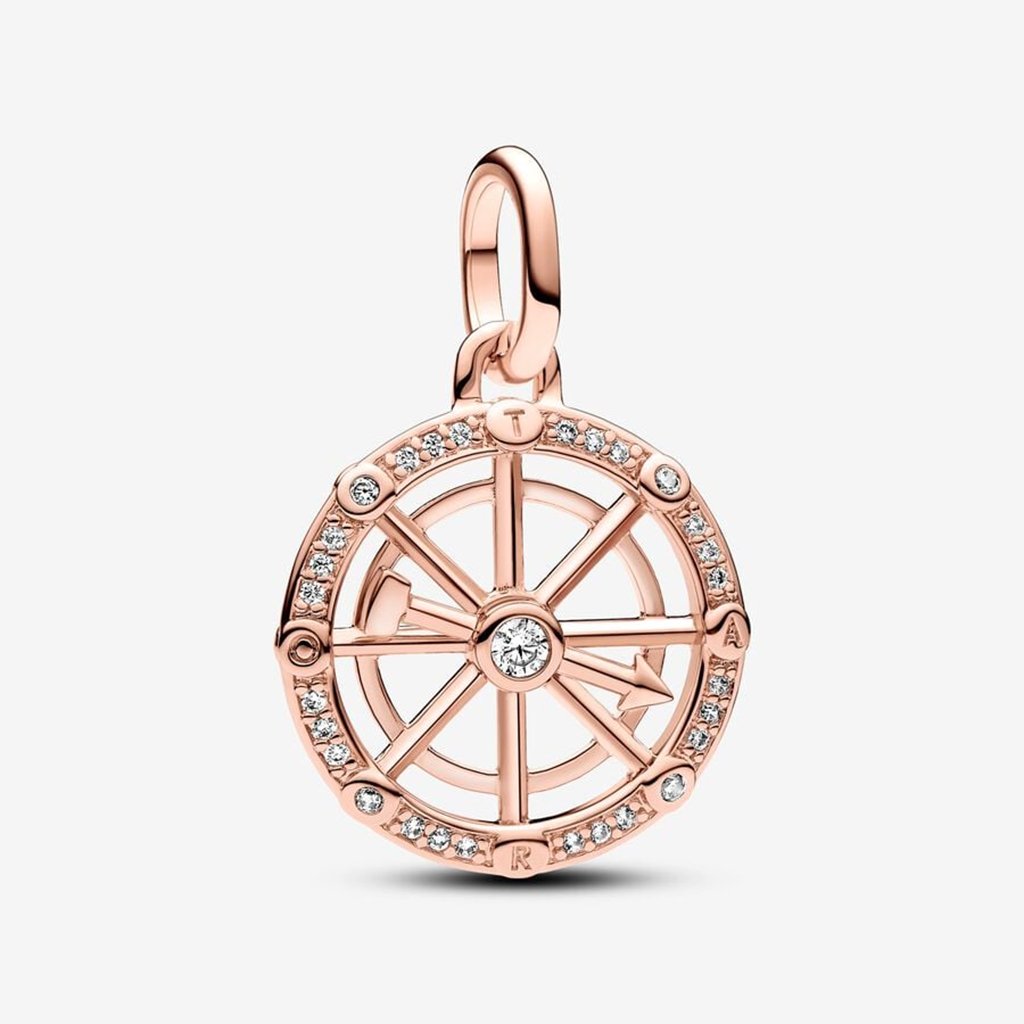 PANDORA  Pandora ME Wheel of Fortune Medallion Charm - 14k Rose gold-plated unique metal blend