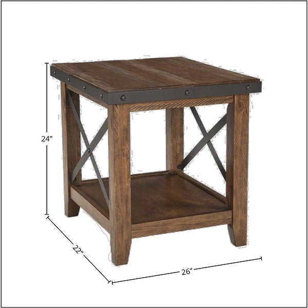 Taos Canyon Brown Rustic End Table