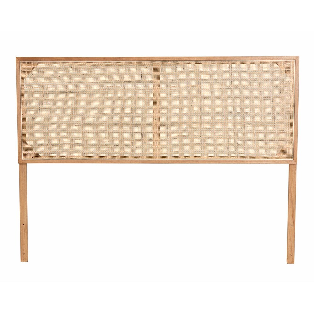 bali   pari Aurelia Modern Bohemian Bayur Wood and Natural Rattan Headboard