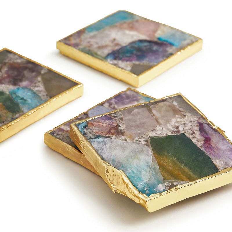 Radiance Composite Agate Coasters， Set of 4