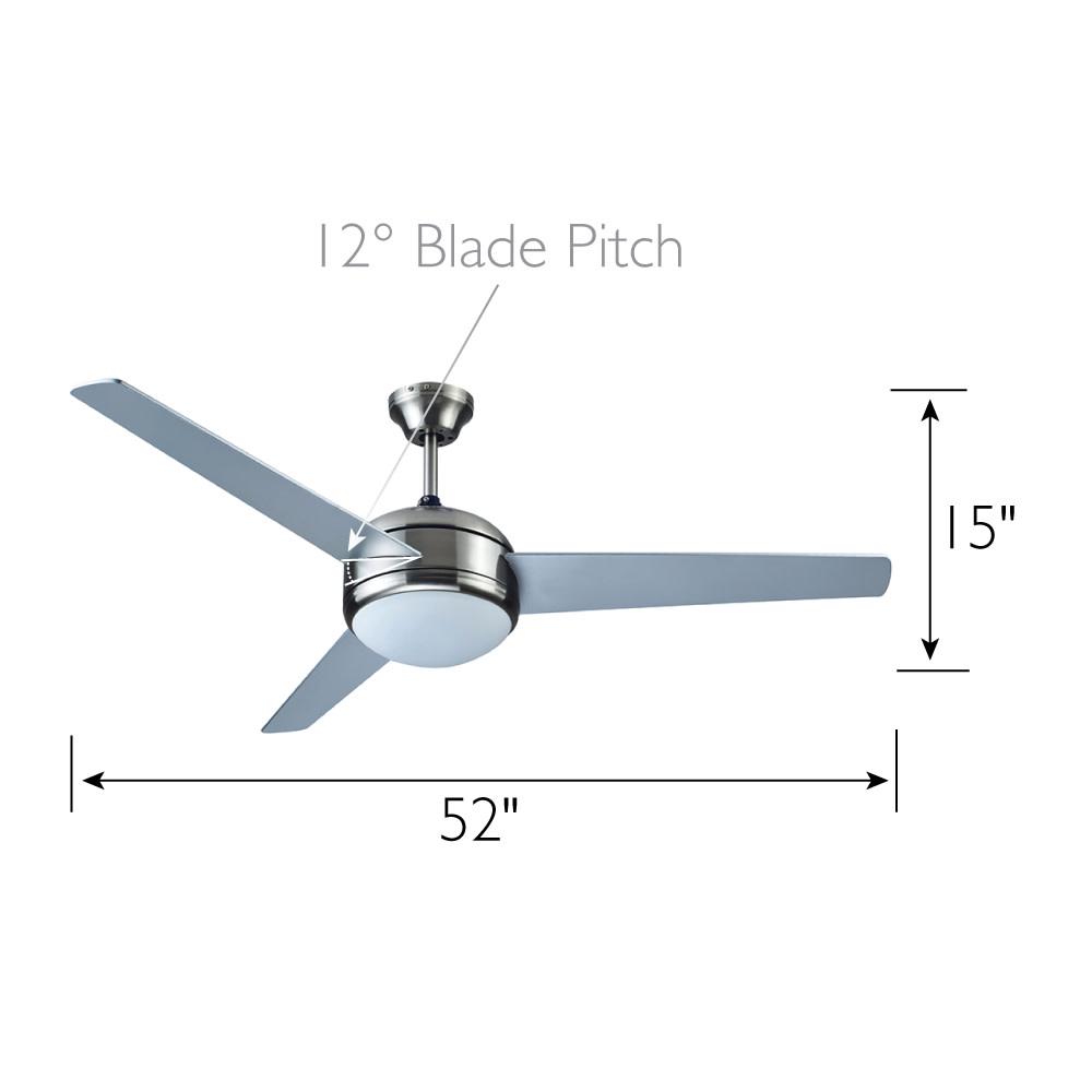 Design House 154393 Treviento 52-inch Contemporary Indoor Ceiling Fan with Dimmable Light Kit， Wall Control， Satin Nickel