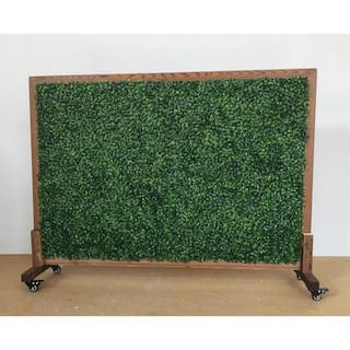 Ejoy 39 in. x 51 in. Mobile Privacy Garden Fence Divider with Artificial Grass on Both Sides and Wood Stand MobilHedgeDivider_39x51_1pc