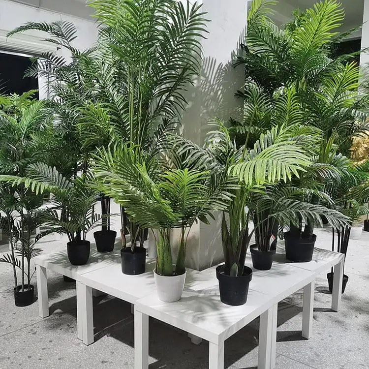 Fake Artificial Hawaii Palm Tree Kwai Plant Interior faux artificial plant green tree leaf artificial palm tree