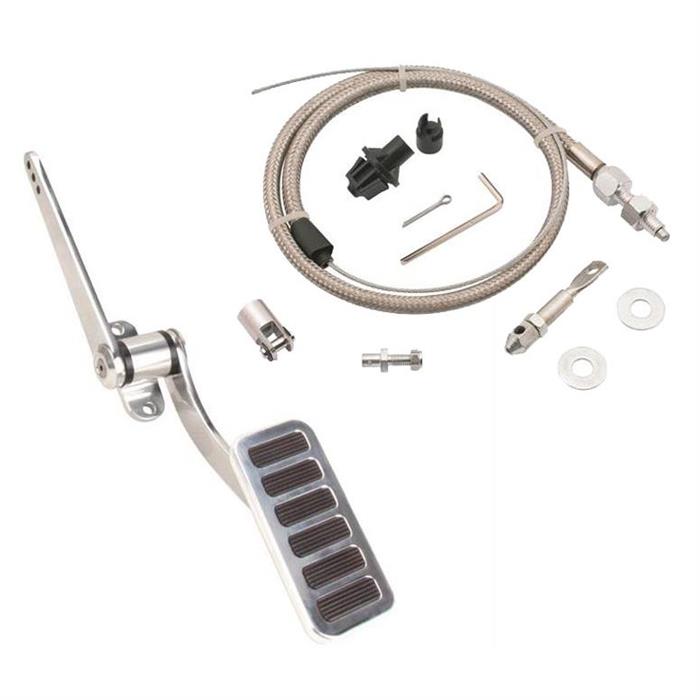 Polished Aluminum Accelerator Pedal and Mr Gasket Cable Kit