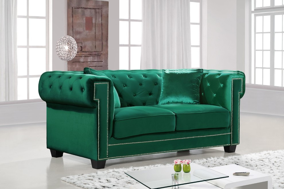 Bowery Velvet Upholstered Set   Contemporary   Loveseats   by Meridian Furniture  Houzz