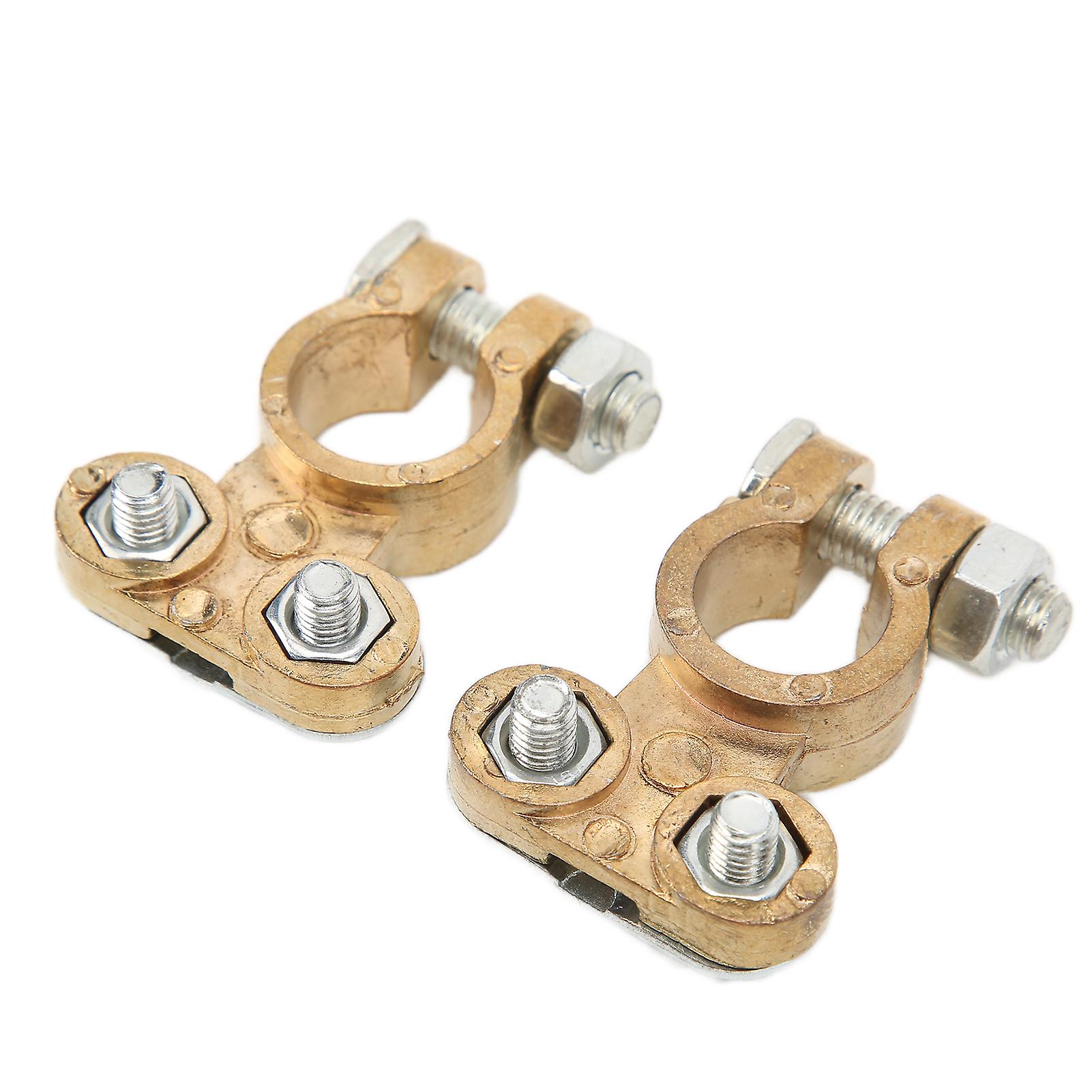 1 Pair Of Car Battery Terminals Corrosion Resistance Metal Battery Terminal Clamp Connectors For Cars