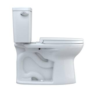 TOTO Drake 2-Piece 1.28 GPF Single Flush Elongated Standard Height Toilet in Cotton White SoftClose Seat Included MS776124CEG#01