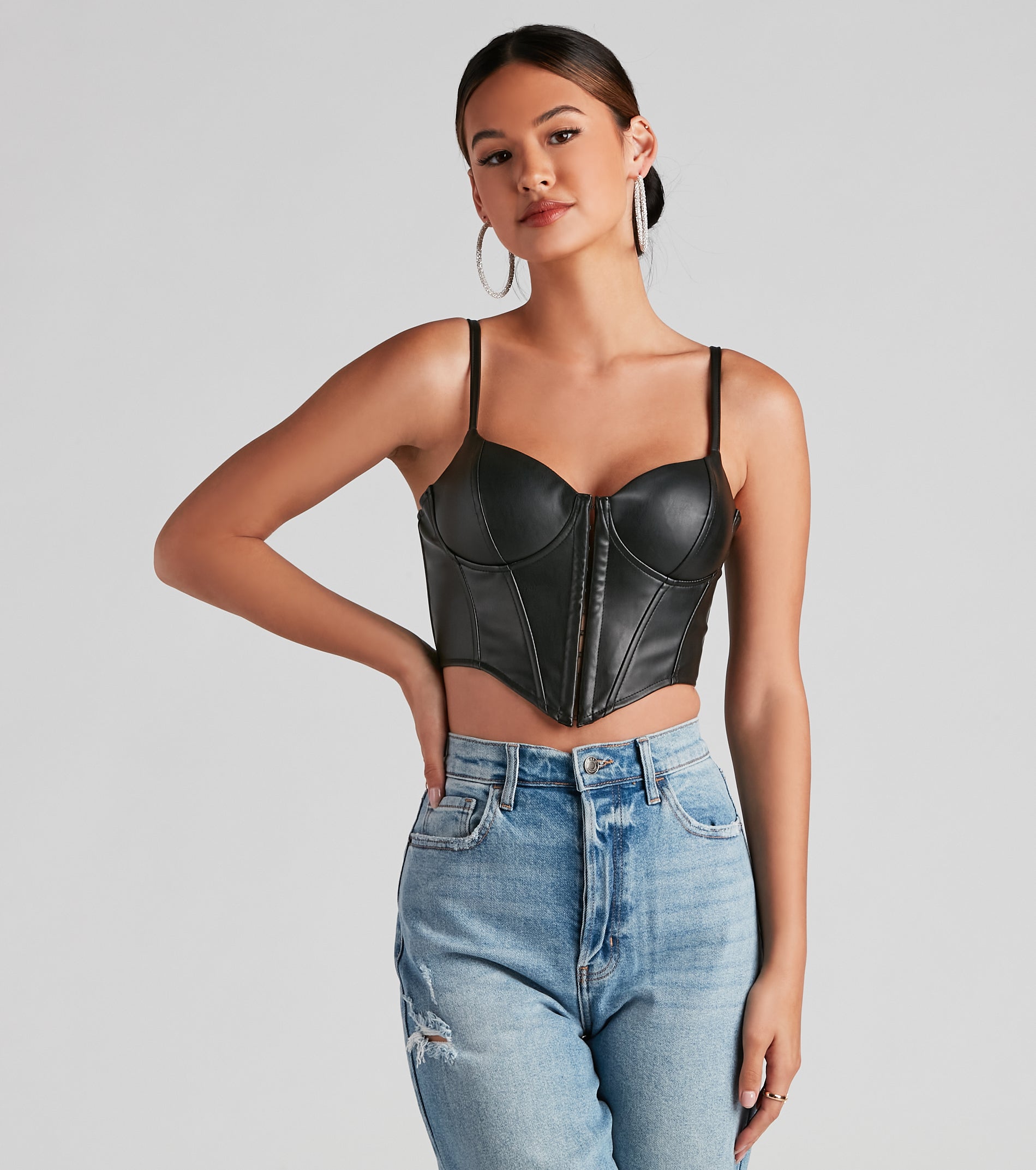 Bold Moment Faux Leather Corset Top