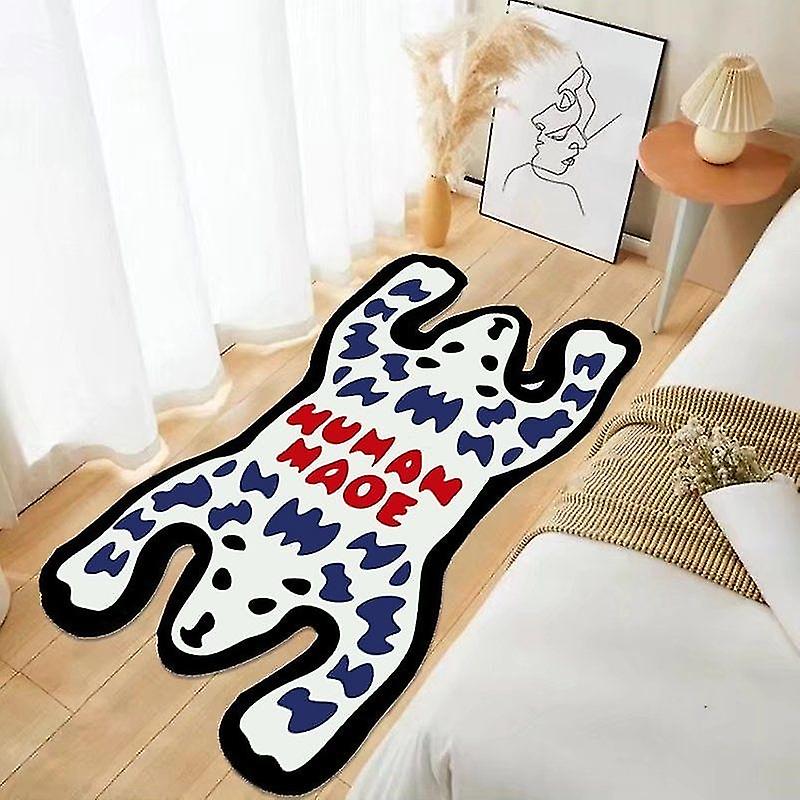 Born Pretty Human Made Rug Cartoon Tiger Lounge Rug Human Made Tiger Irregular Carpet Luxury Bedroom Bedside Carpet Living Room Home Decor