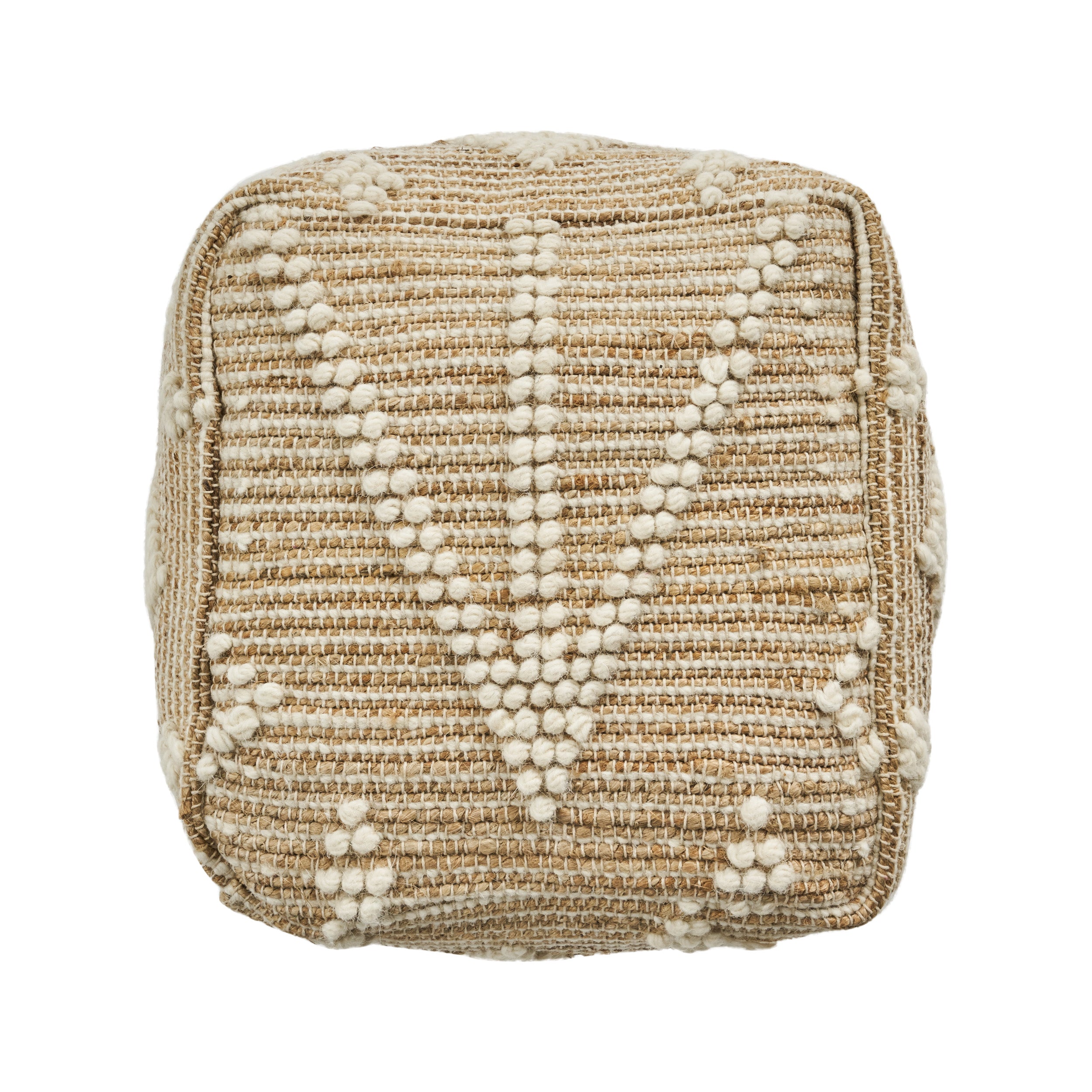 Khalila Boho Wool and Cotton Ottoman Pouf