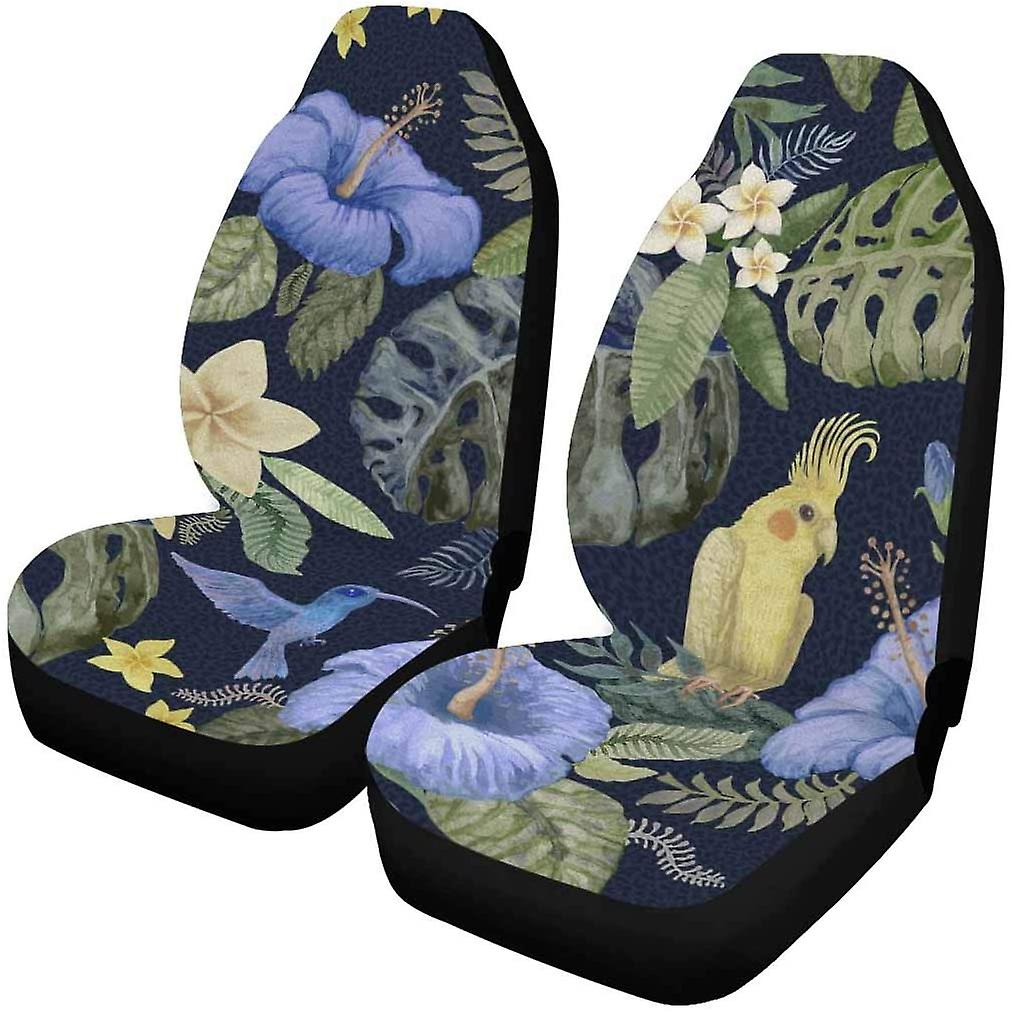 Set Of 2 Car Seat Covers Parrot Bougainvillea Universal Auto Front Seats Protector Fits For Car，suv Sedan，truck D---75806