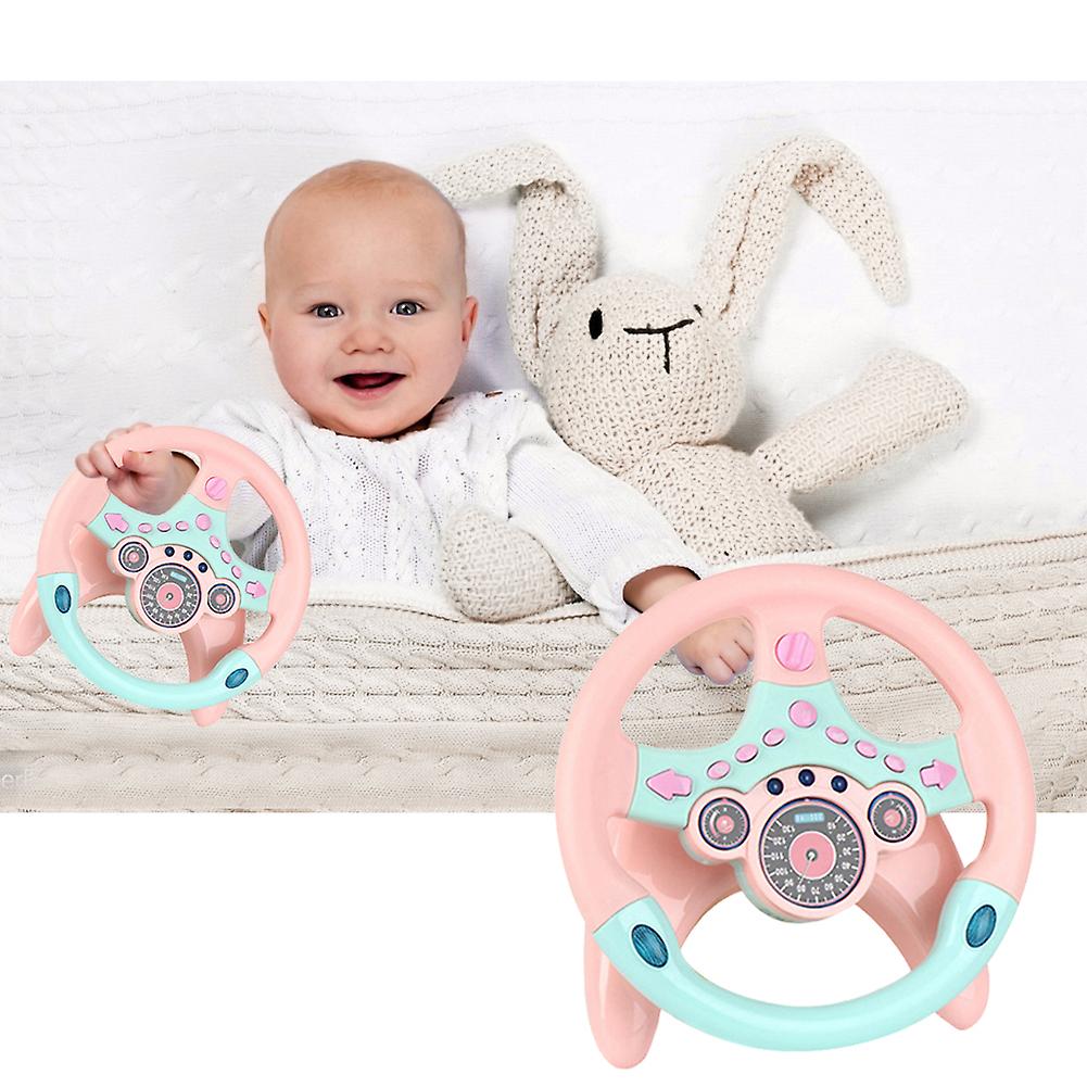 Steering Wheel Toy Children Simulation Steering Wheel Children Driving Educational Toy With Music And Light With Base For Toddler Driver Beginners Yel