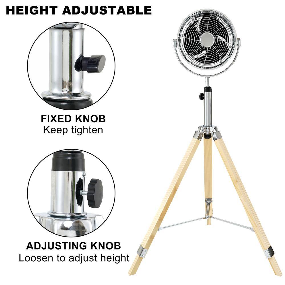 Amucolo Adjustable-Height 52 in. Tripod Pedestal Fan 3 Speed Adjustment Multiple Wide Angle Standing Fan DHS-CYHI-R010C