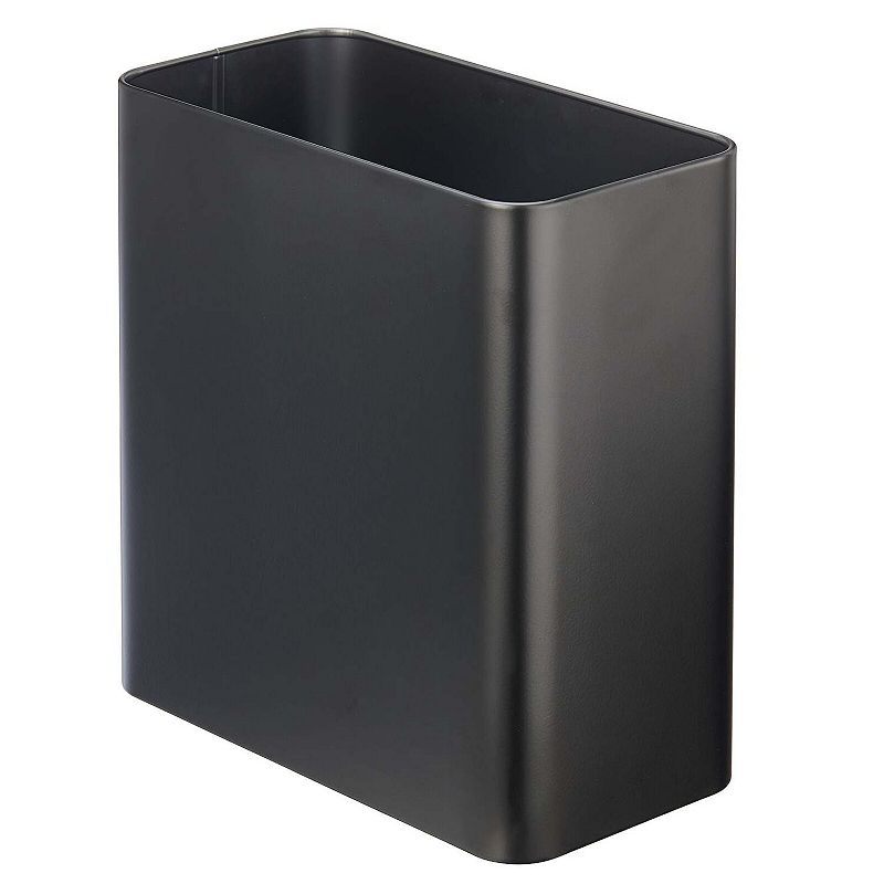 mDesign Stainless Steel Rectangular 2.6 Gal. Bathroom Trashcan