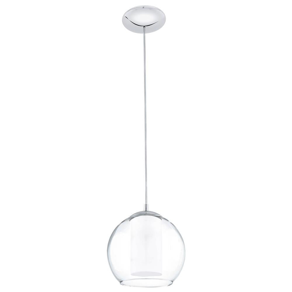 Eglo 92761 Bolsano Chrome & Satinated Glass 1 Lamp Pendant Light