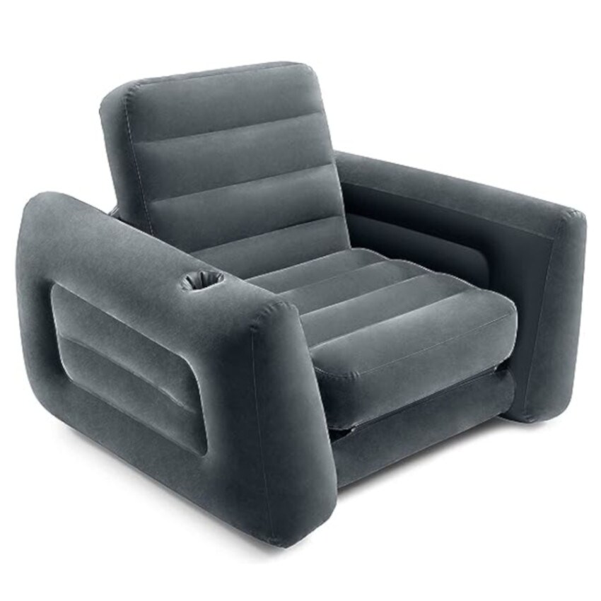 Intex Inflatable Pull Out Sofa Chair Built in Cupholder