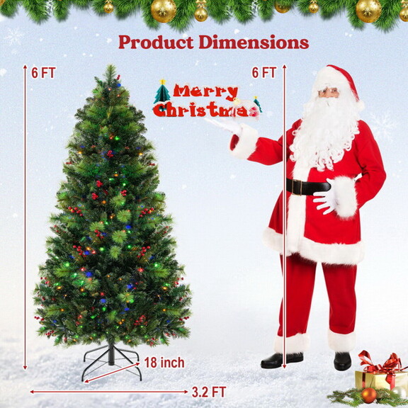 Costway 6/7/8 Feet Pre Lit Artificial Christmas Tr...