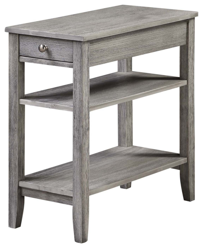 American Heritage 1 Drawer Chairside End Table With Shelves   Farmhouse   Side Tables And End Tables   by VirVentures  Houzz