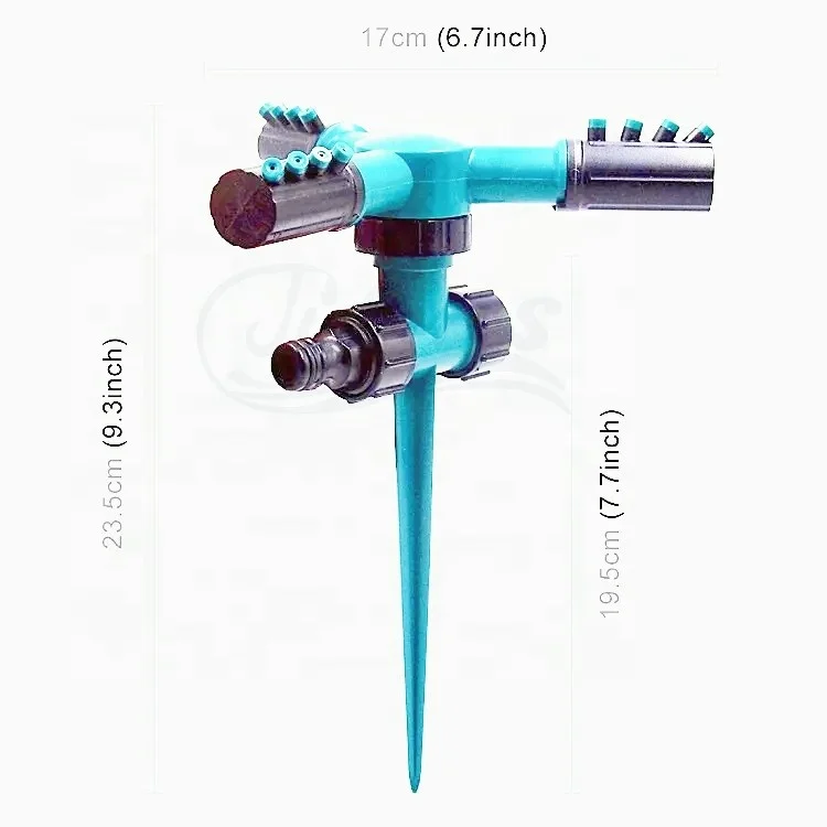 Titans 2023 Hot Sale Ground plug Garden Lawn Water Sprinkler   360 Degree Rotate Sprinkler Three pronged Rotary Sprinkler Automa