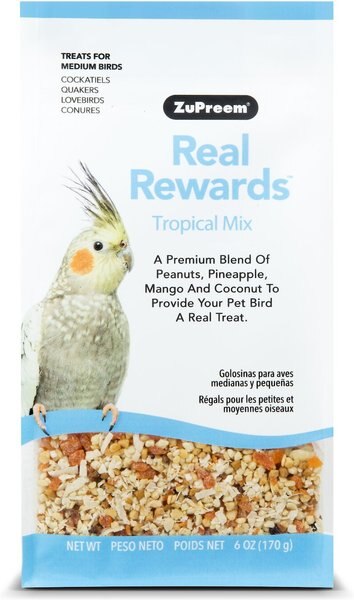 ZuPreem Real Rewards Tropical Mix Medium Bird Treats， 6-oz bag