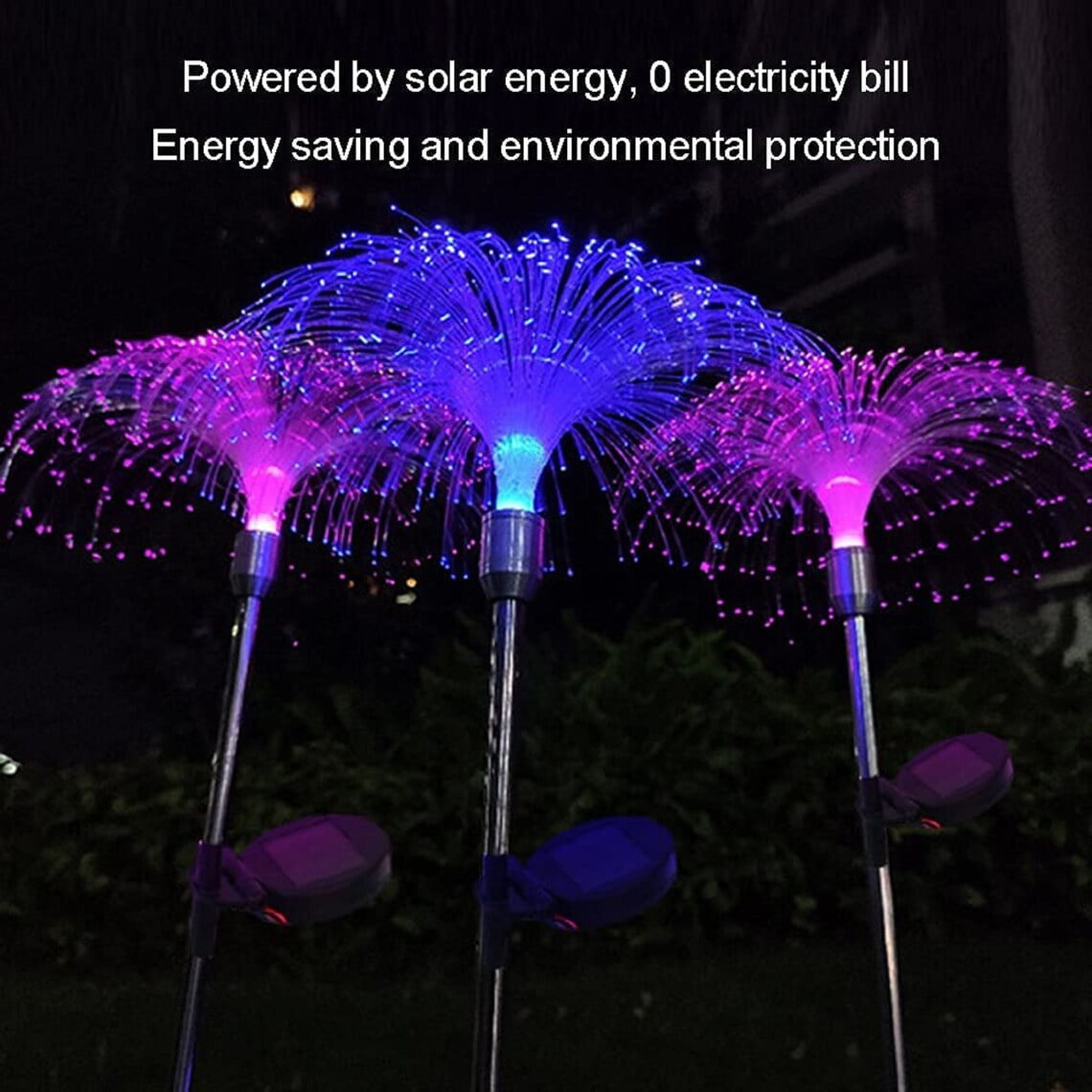 EpicGadget Solar Weeping Willow Firework Light， Changing Color Outdoor Jellyfish Solar Garden Decorative Stake Lights for Walkway Pathway Backyard Christmas Decoration Parties (2 Pieces)