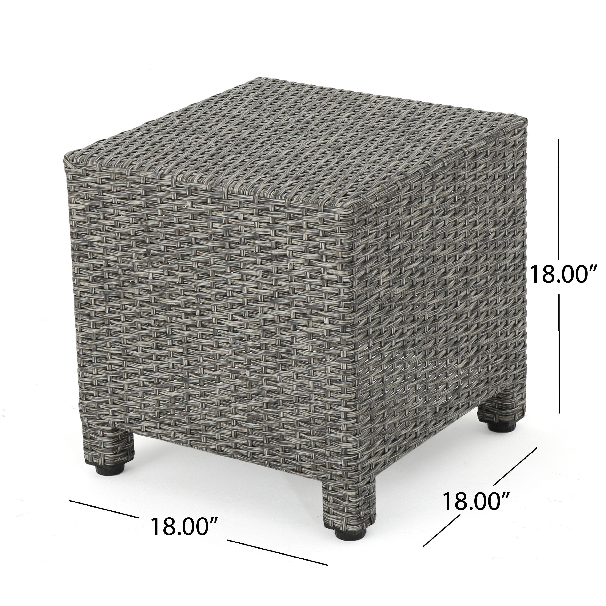 Venice Outdoor Gray Wicker Side Table