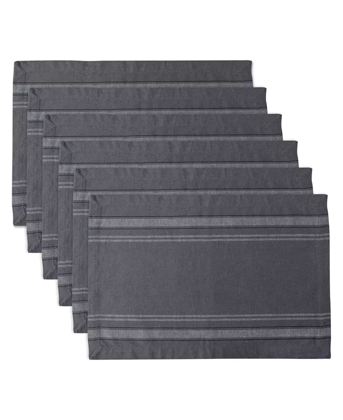 Design Imports Chambray French Stripe Placemat Set of 6