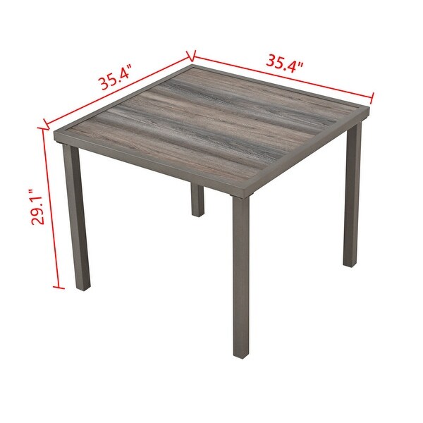 35 in. Square Metal Dining Table