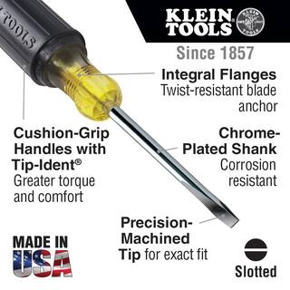 Klein Tools 332 in. Cabinet Tip Miniature Flat Head Screwdriver with 4 in. Round Shank 607-4