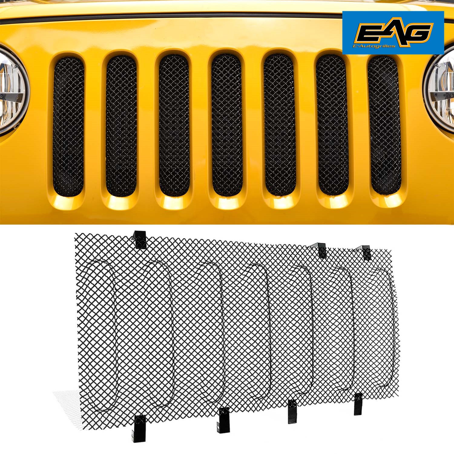 EAG Wire Mesh Grille Bug Screen (Stainless Steel) Fit for 07-18 Wrangler JK