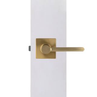 Defiant Tonebridge Satin Brass HallCloset Door Lever with Square Rose 32LS3XM03A