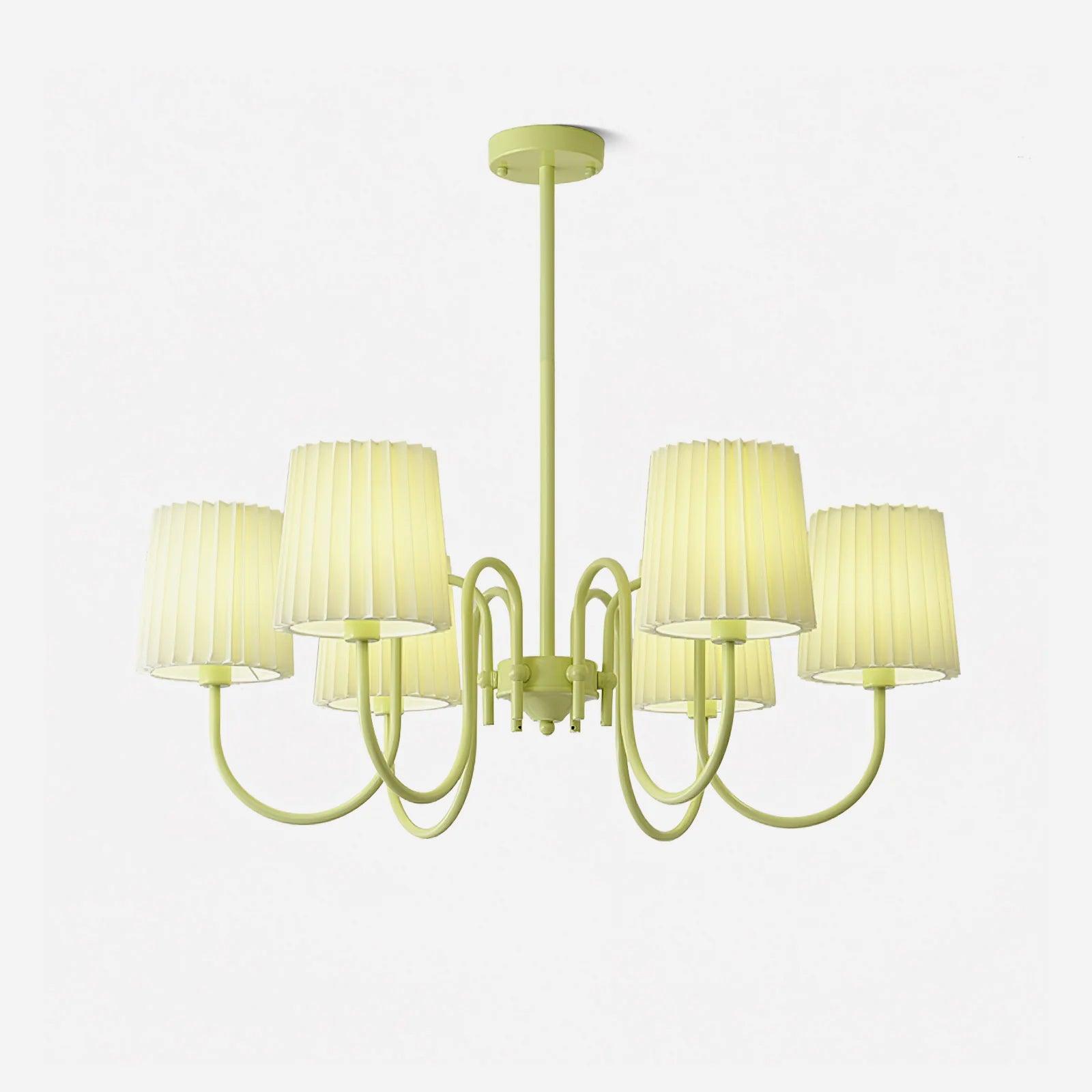 Pleated Fabric Matcha Chandelier