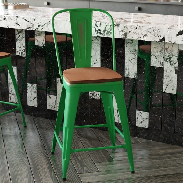 All-Weather Counter Height Stool with Poly Resin Seat