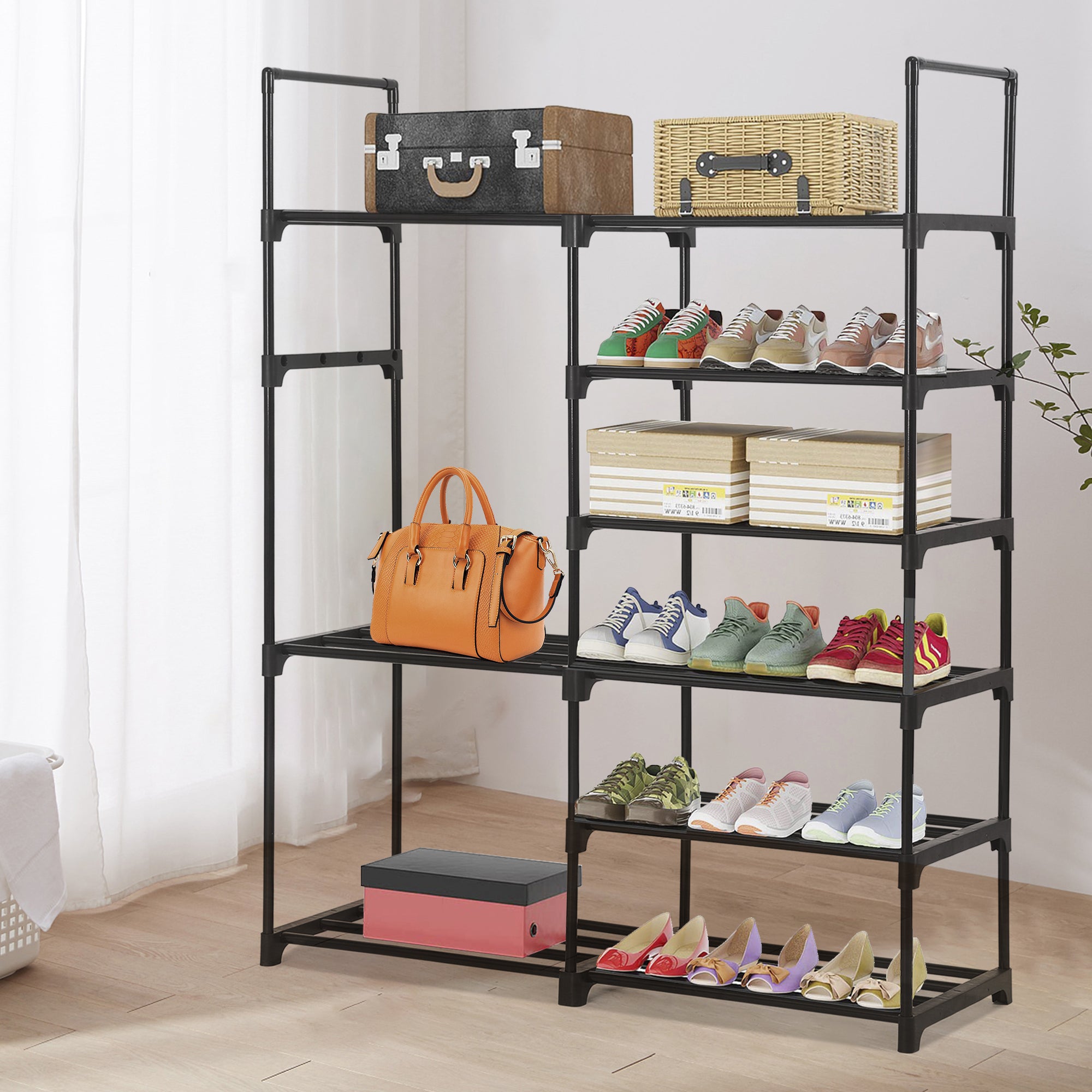 FAFIAR 6 Tiers Shoe Rack Organizer Metal 24-30 Pairs of ShoesandBoots