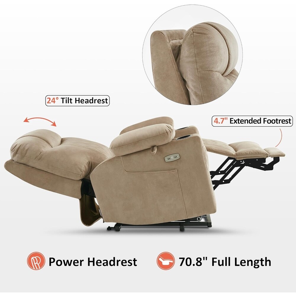 Small Dual Motor Power Lift Recliner Chair with Massage Dual Heating  Adjustable Headrest for Elderly People Fabric 7222