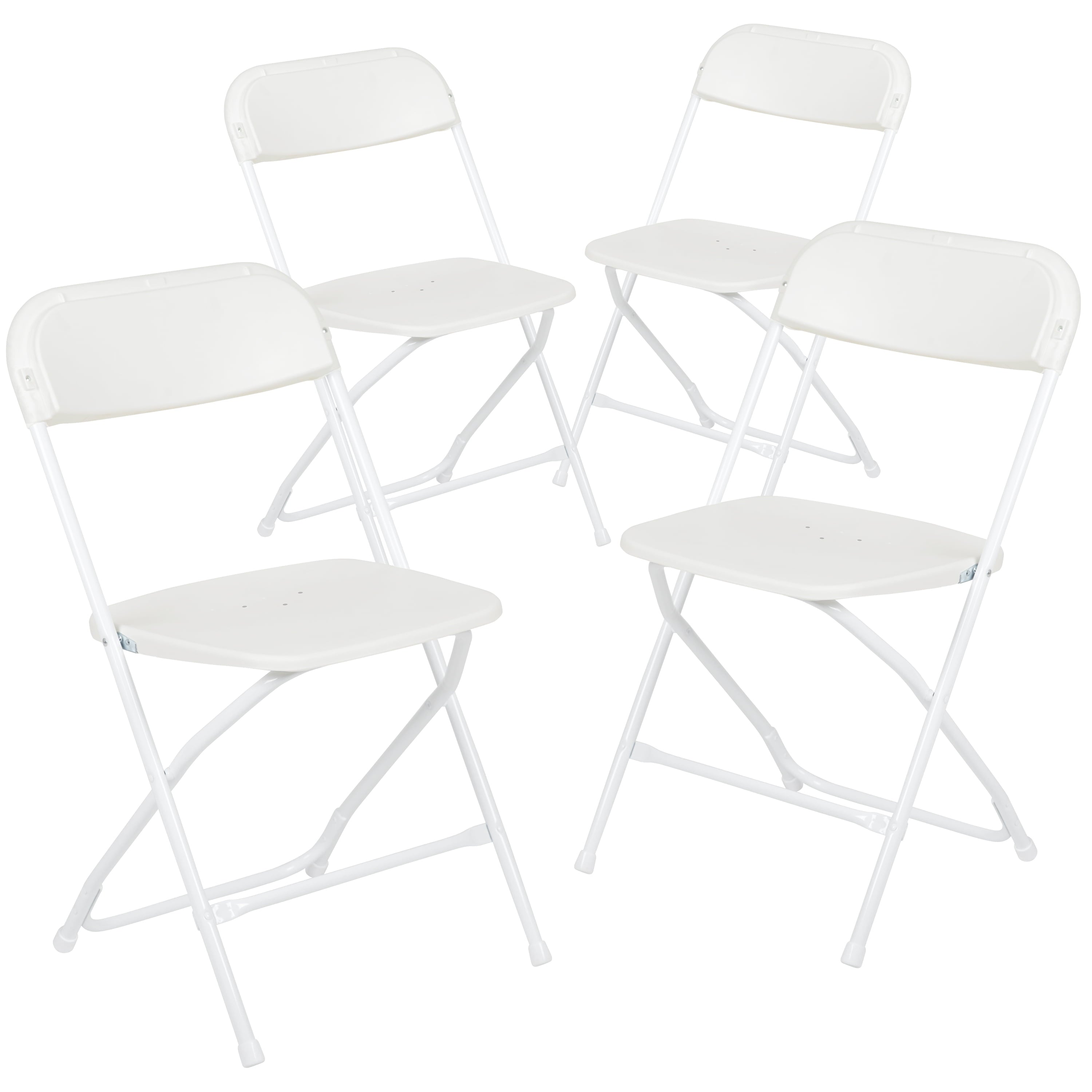 Flash Furniture Hercules™ Series Plastic Folding Chair - White - 4 Pack 650LB Weight Capacity Comfortable Event Chair-Lightweight Folding Chair