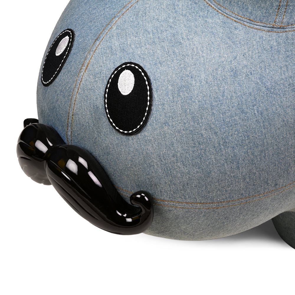 Art Giant Denim Happy Stache' Labbit Stool by Frank Kozik