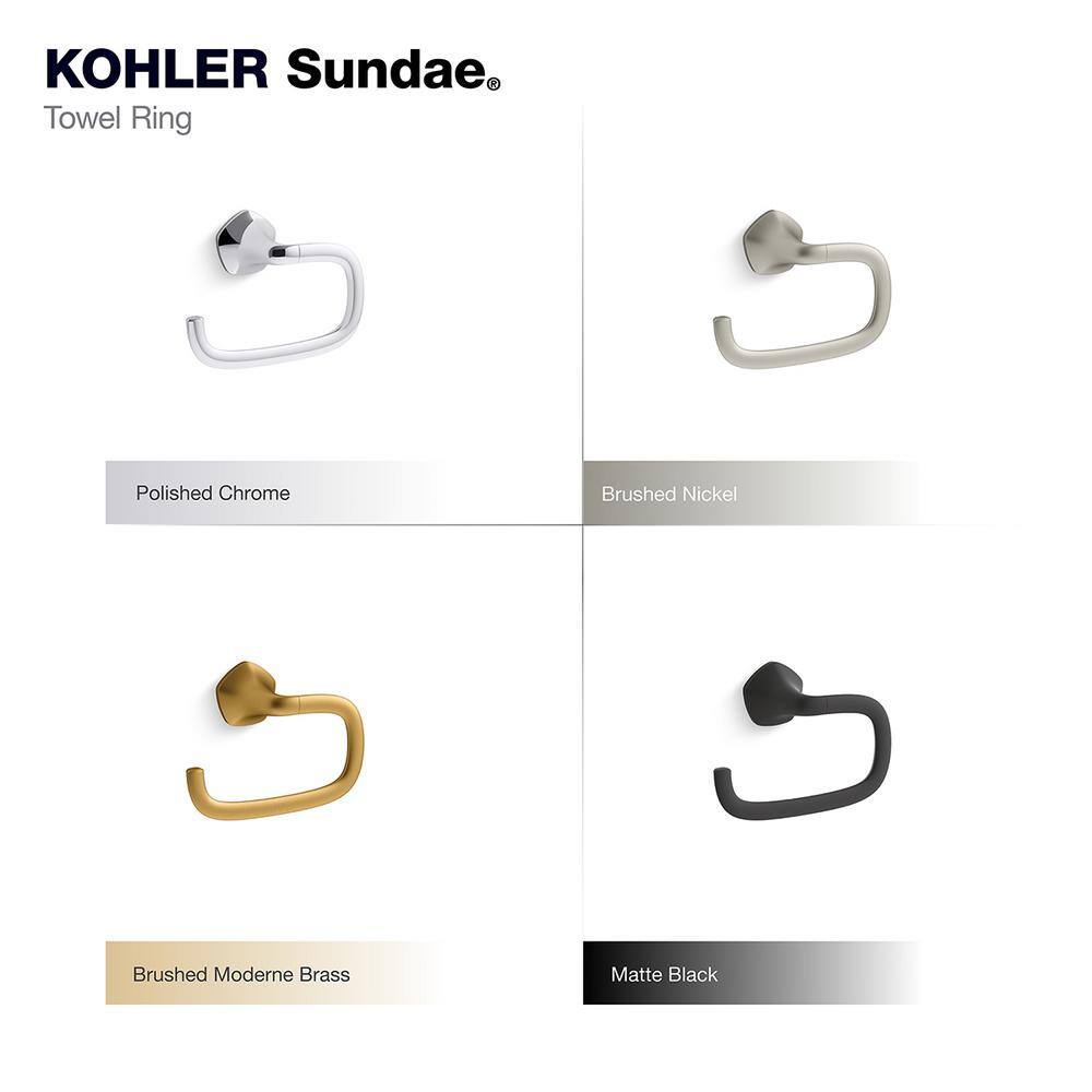 KOHLER Sundae Towel Ring in Matte Black R31061-BL