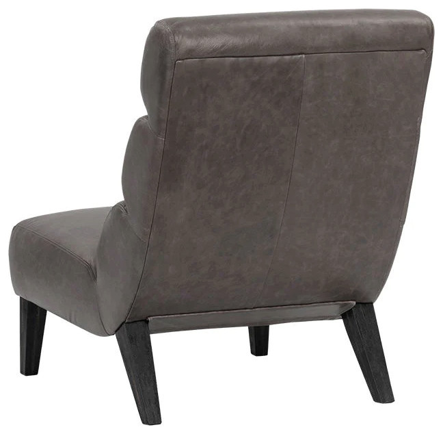 Isano Lounge Chair  Marseille Concrete Leather   Transitional   Armchairs And Accent Chairs   by Peachtree Fine Furniture  Houzz