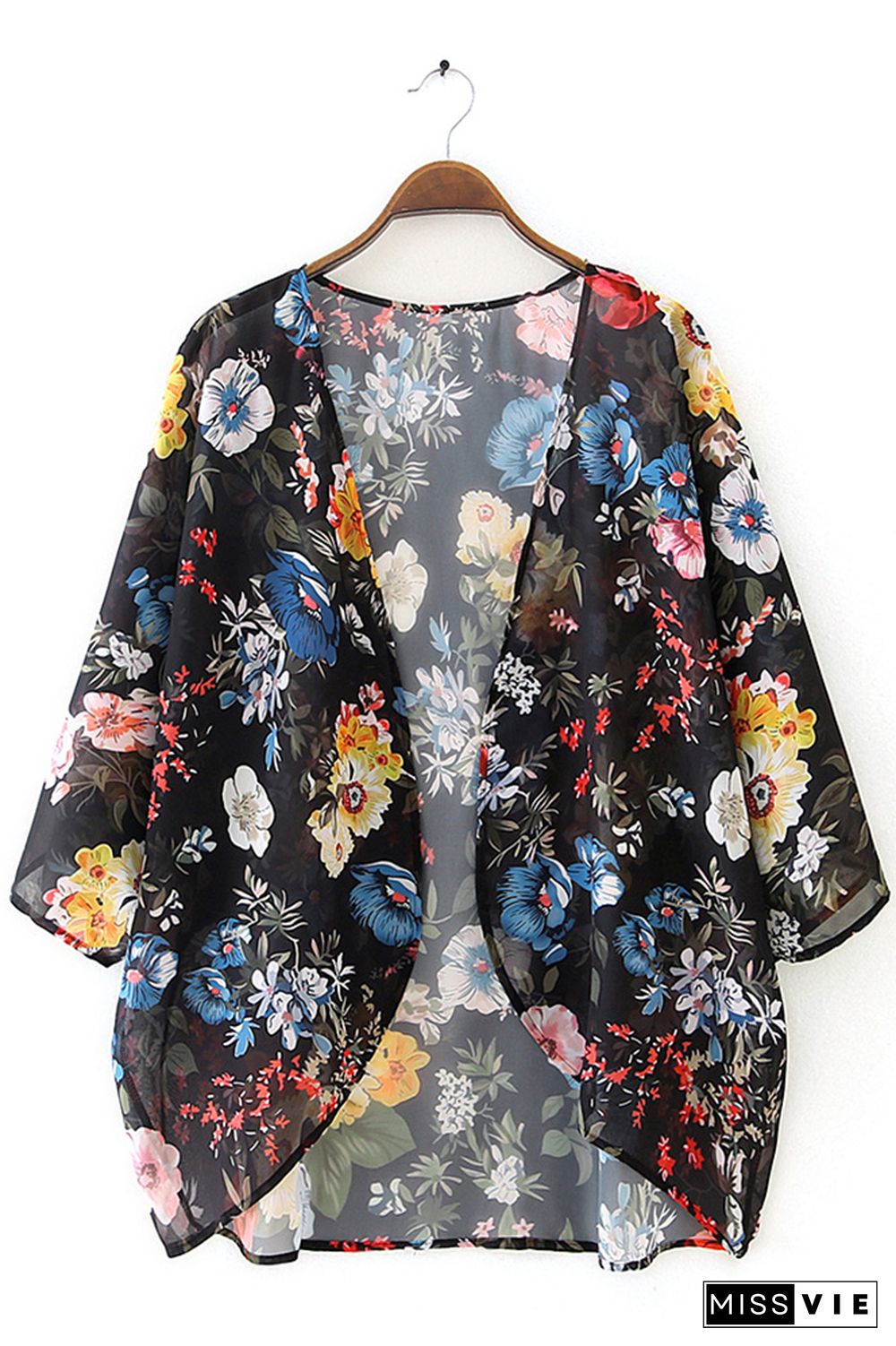 Casual Chiffon Print Sunscreen Blouse Cover up